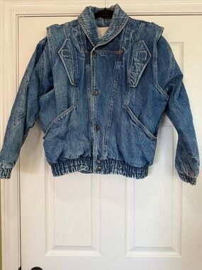 Vintage 80s Ada Paris Denim Bomber Jacket Excellent Vintage Condition